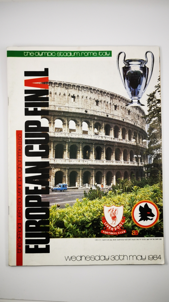 1984 European Cup Final Liverpool vs football programme for sale